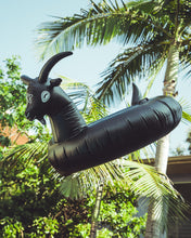 Load image into Gallery viewer, Black Phillip Goat Pool Float - "Swim Deliciously"
