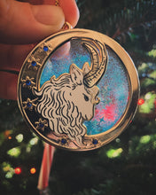 Load image into Gallery viewer, Winter Guardian - Yule Goat Snow Globe Ornament
