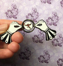 Load image into Gallery viewer, Illusions of Sleepy Hollow - Lively Ghosts x The Pickety Witch - Thaumatrope Enamel Pin Collab