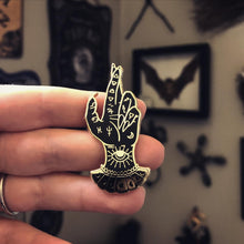 Load image into Gallery viewer, Palm Reader - Enamel Pin (black & gold variant)