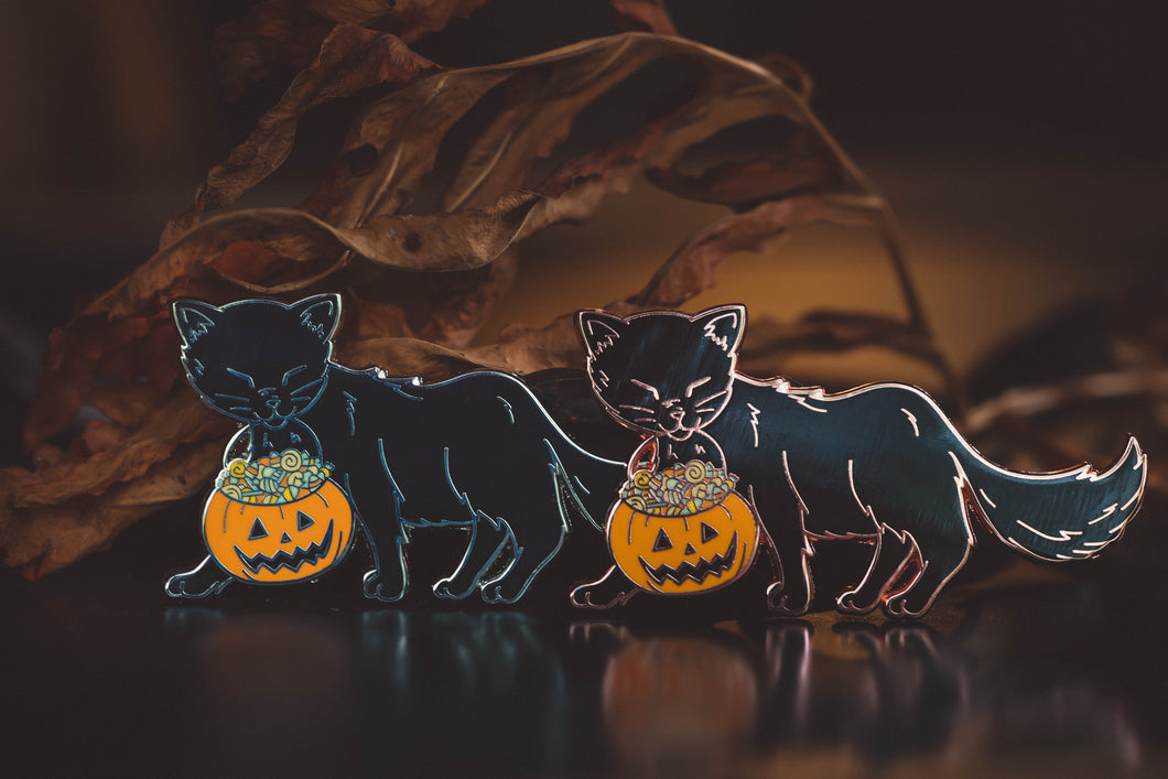 Trick-or-Treat Kitty - Halloween Enamel Pin
