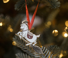 Load image into Gallery viewer, Julbock&#39;s Flight - Yule Goat Ornament (black or white)
