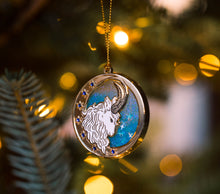 Load image into Gallery viewer, Winter Guardian - Yule Goat Snow Globe Ornament
