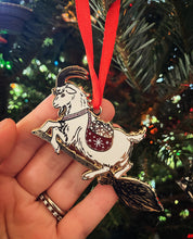 Load image into Gallery viewer, Julbock&#39;s Flight - Yule Goat Ornament (black or white)
