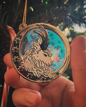 Load image into Gallery viewer, Winter Guardian - Yule Goat Snow Globe Ornament
