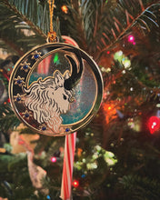Load image into Gallery viewer, Winter Guardian - Yule Goat Snow Globe Ornament
