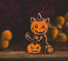 Load image into Gallery viewer, Binx in the Pumpkin Patch - Enamel Pin
