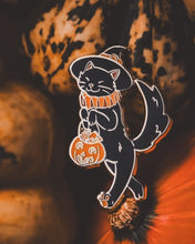 Load image into Gallery viewer, Trick-or-Treat Parade - Jiji the Cat - Halloween Enamel Pin
