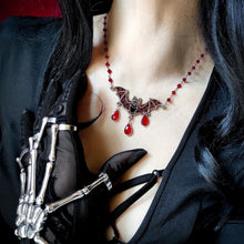 Load image into Gallery viewer, Vampire Bat - Victorian Damask Necklace
