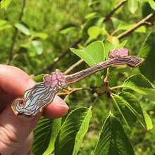 Load image into Gallery viewer, Sakura Witch&#39;s Broom - Enamel Pin
