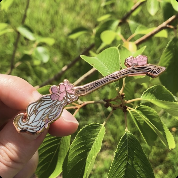 Sakura Witch's Broom - Enamel Pin