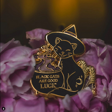 Load image into Gallery viewer, Black Cats Are Good Luck - Charity Pin
