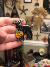 Load image into Gallery viewer, PRE-ORDER* Trick-or-Treat Goat  - Halloween Enamel Pin

