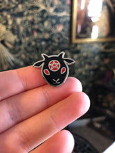 Load image into Gallery viewer, Mini Baphomet Enamel Pin (black, lavender, or pink)
