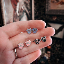 Load image into Gallery viewer, Baby Baphomet Earring Studs (black, lavender. or pink)
