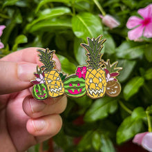 Load image into Gallery viewer, Jack-o&#39;-Melons - Summerween Enamel Pin

