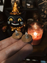 Load image into Gallery viewer, Mini Jack-o-Lantern Earring Studs (black or orange)

