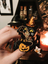 Load image into Gallery viewer, Witch&#39;s Jack-o-Lantern - Enamel Pin
