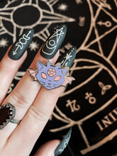 Load image into Gallery viewer, Lucipurr Mini Pin (black, lavender, or pink)
