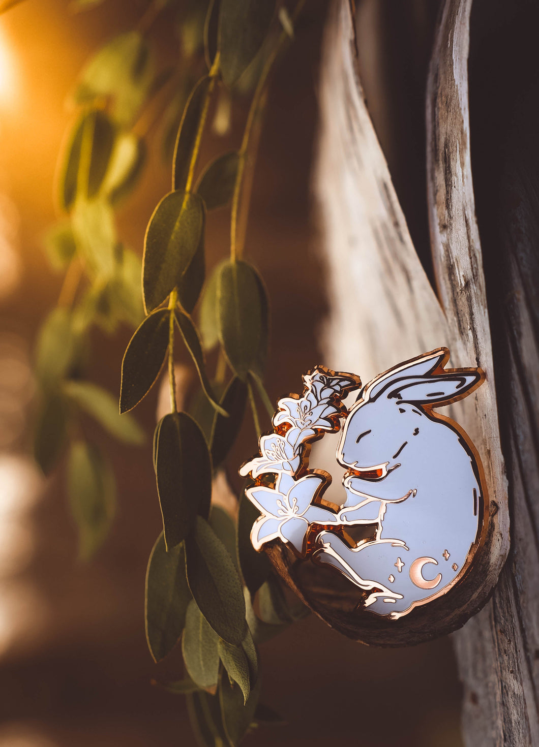 Starlight Rabbit - Enamel Pin (day or night)