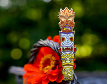 Load image into Gallery viewer, Monsters Tiki Totems - Summerween Enamel Pins
