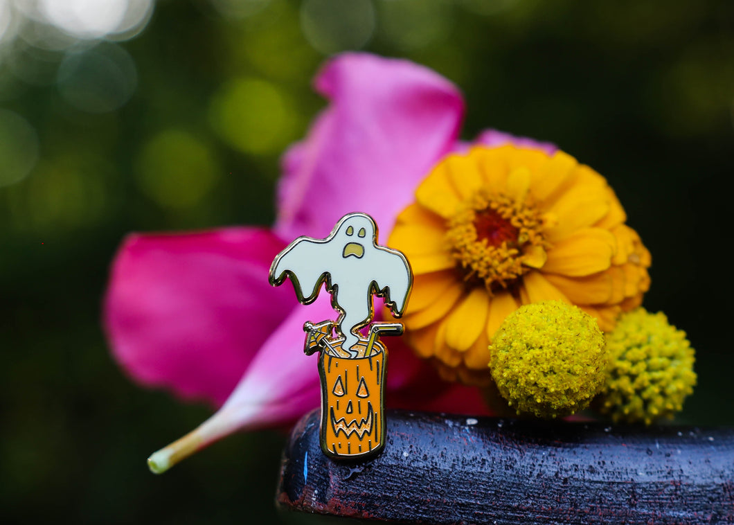Ghostly Grog Tiki Drink - Summerween Enamel Pin