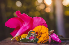 Load image into Gallery viewer, Tropical Tiki Witch Hat - Summerween Enamel Pin
