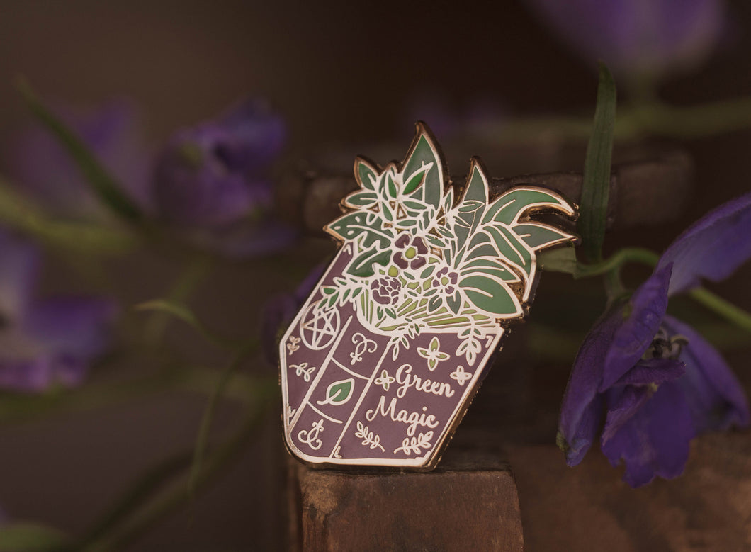 Green Magic Spell Book - Enamel Pin