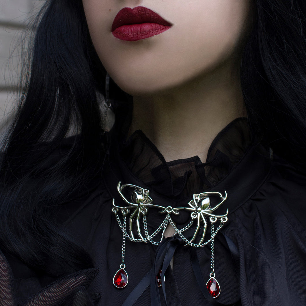 Black Widow - Gothic Victorian Collar Pin