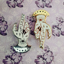 Load image into Gallery viewer, Palm Reader - Enamel Pin (silver or gold)
