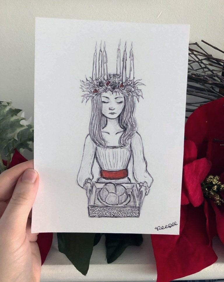 St. Lucia - 5x7 Art Print - Santa Lucia Festival of Lights