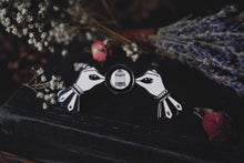 Load image into Gallery viewer, Illusions of Sleepy Hollow - Lively Ghosts x The Pickety Witch - Thaumatrope Enamel Pin Collab

