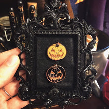 Load image into Gallery viewer, PRE-ORDER* Mini Jack-o-Lantern - Halloween Enamel Pin (orange or black)
