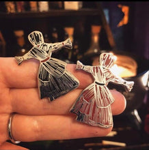 Load image into Gallery viewer, Witch Poppets - Black or Red - Enamel Pin
