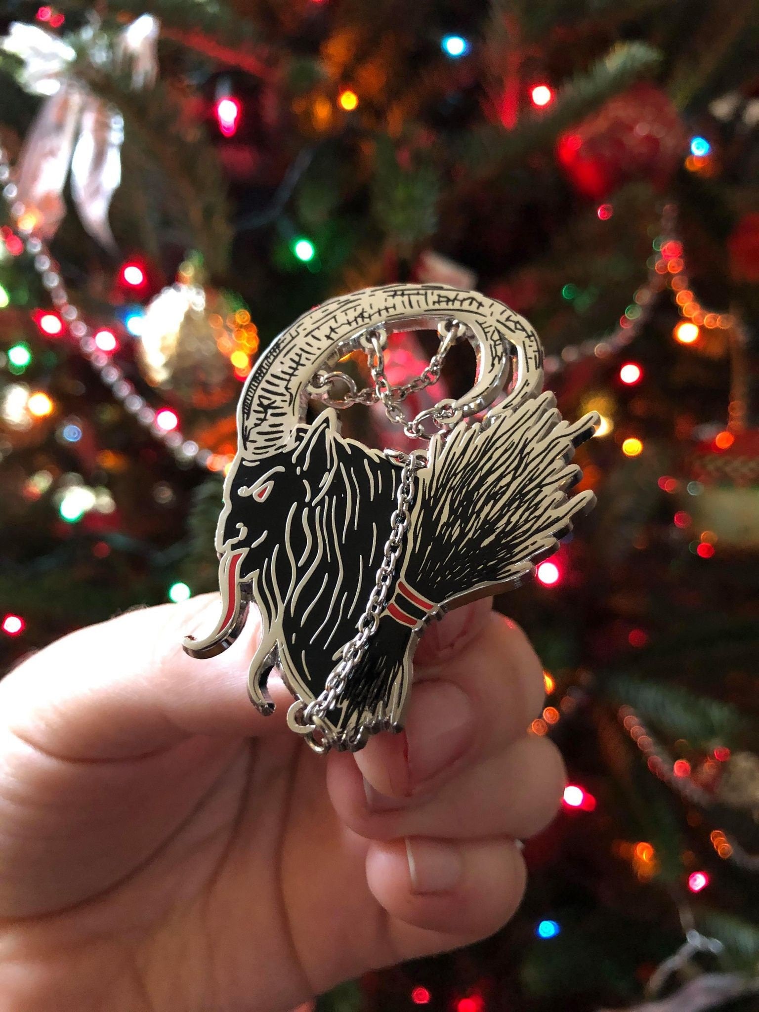Krampus in Chains - Enamel Pin – The Pickety Witch