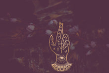 Load image into Gallery viewer, Palm Reader - Enamel Pin (black &amp; gold variant)
