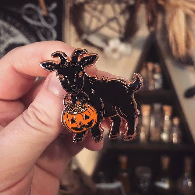 PRE-ORDER* Trick-or-Treat Goat  - Halloween Enamel Pin
