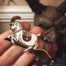 Load image into Gallery viewer, Julbock&#39;s Flight - Yule Goat enamel pin
